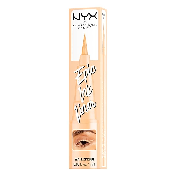 NYX PROFESSIONAL MAKEUP エピックインクライナー、ウォータープルーフリキッドアイライナー、ヴィーガンフォーミュラ - マシュマロ (クリームマット)