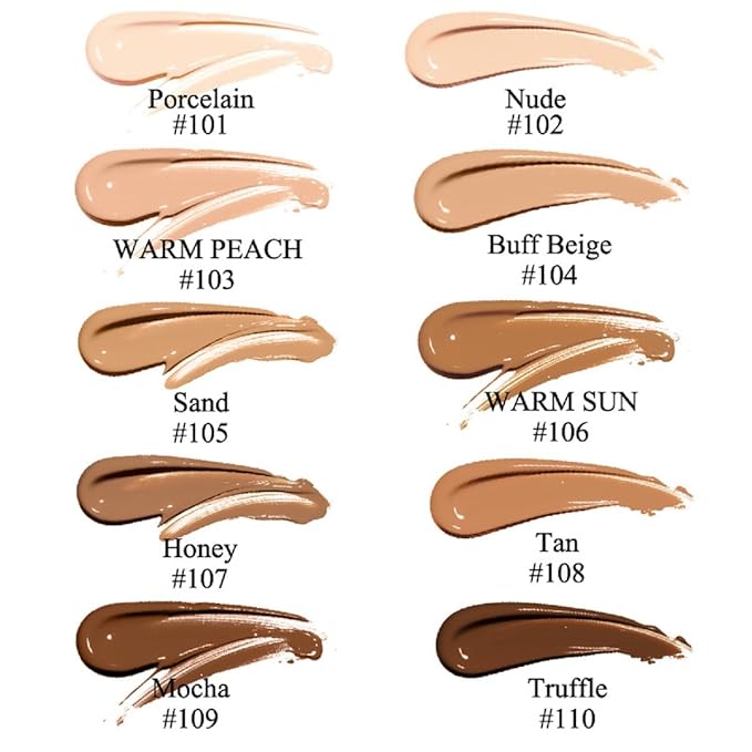 2 Pack PHOERA Foundation, Flawless Soft Matte 24HR Oil Control Full Coverage Foundation Makeup for Women.102 Nude-30ml