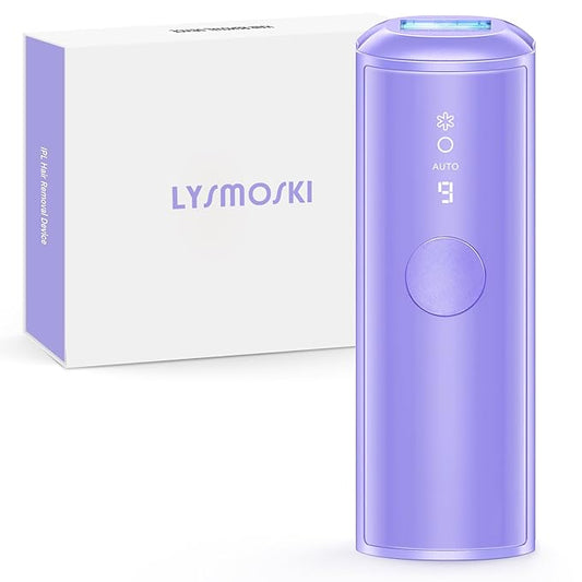 LYSMOSKI IPL光脱毛器 サファイア冷却技術搭載 男女兼用 痛みなし 長持ち 家庭用 全身用 脇、顔、ビキニライン対応 紫色