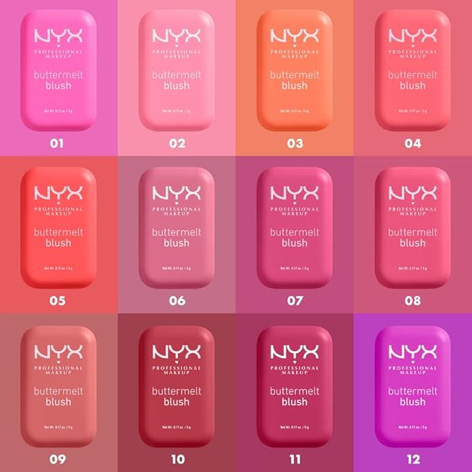 NYX PROFESSIONAL MAKEUP バターメルト パウダーブラッシュ、色あせ・色移りしにくいチーク、最長12時間メイクアップが持続、ヴィーガンフォーミュラ - フォー・ザ・バタ