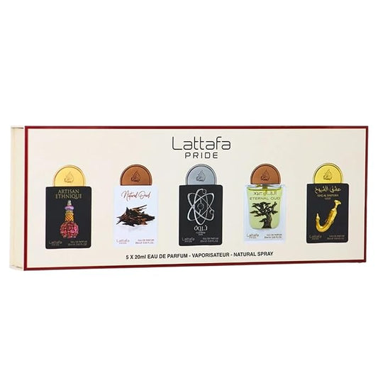 ラタファ プライド ギフトセット – 長く香るアラビアン香水 レディースコレクション No.2 (20ml x 5本) – オードパルファム スプレー – エレガントな女性用香水 贅沢な香り – あらゆる機会にぴったりのプレミアムギフトボックス
