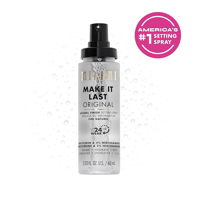 Milani Make It Last Setting Spray + Primer - Original Natural Finish, 24-Hour Wear Long Lasting Makeup Sealer & Finishing Spray, Cruelty-Free Vegan Face Mist, 2.03 Fl. Oz