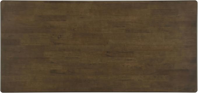 Merax Farmhouse Rubber Wood Dining Table Set for 3- Wood 70.87''L Rectangular Kitchen Table, 2 Dining Bench with Rattan Accents Legs for Kitchen, Living Room, Easy Assemble,Walnut