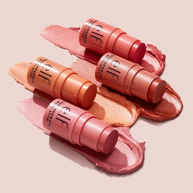 e.l.f. Monochromatic Multi Stick, Travel-Sized Luxuriously Creamy & Blendable Color For Eyes, Lips & Cheeks, Vegan & Cruelty-Free, Bronzed Cherry