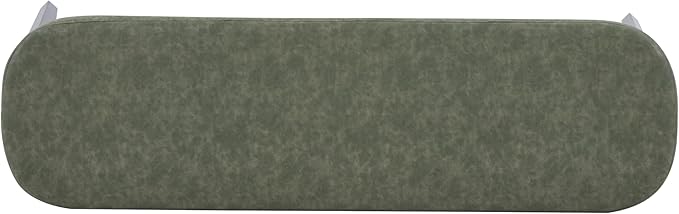 Christopher Knight Home Ella Mid-Century Faux Leather Upholstered Dining Bench, End of Bed Footrest, Entryway/Hallway Seating, Indoor Ottoman Bench with Padded Seat and Solid Wood Leg, Green+Brown