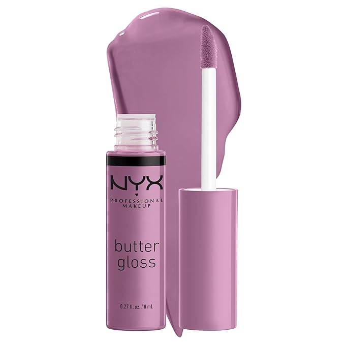 NYX PROFESSIONAL MAKEUP バター グロス、べたつかないリップ グロス - マシュマロ（ミューテッドライラック）