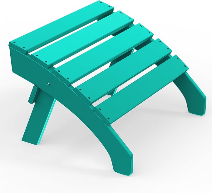 Costaelm Adirondack Chair Footrest, Patio Footstool, Ottoman Outdoor Foot Rest for Patio Waterproof, Adirondack Ottoman Patio Footstool, Turquoise