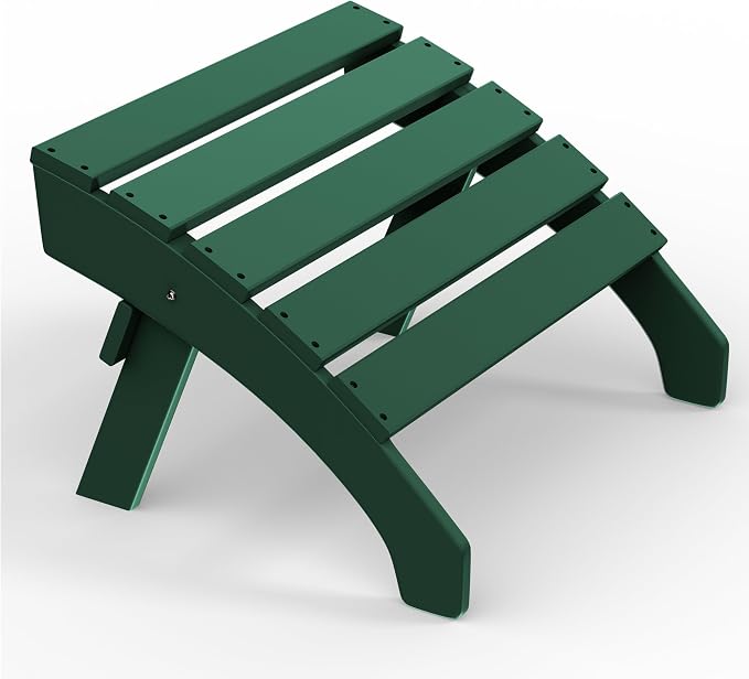 Costaelm Adirondack Chair Footrest, Patio Footstool, Ottoman Outdoor Foot Rest for Patio Waterproof, Adirondack Ottoman Patio Footstool, Dark Green