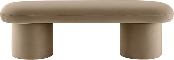Modway Orla Performance Velvet Upholstered Bench in Taupe