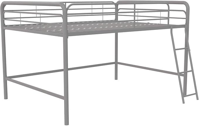 DHP Jett Junior Full Metal Loft Bed, Silver