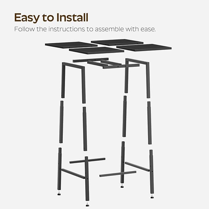 YATINEY Bar Table, Kitchen Dining Table, Bar Counter Height Table, Pub Color Matching Breakfast Table, for Dining Room, Tavern, Coffee Corner, Party, Black BT02BB