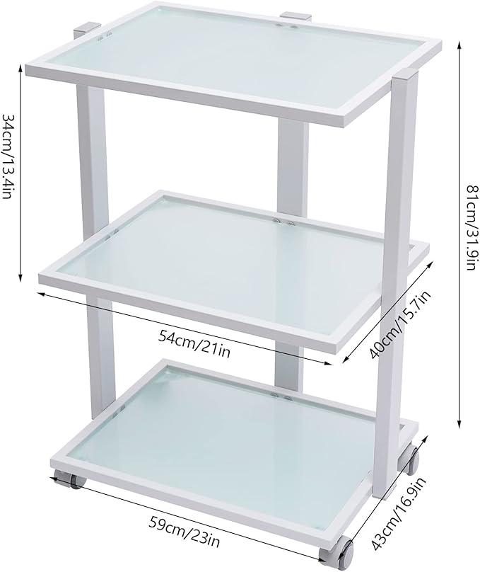 3 Tier Cart Rolling Storage Cart with 4 Universal Wheels Metal Glass Hair Beauty Salon Spa Treatment Serving Cart Bar Dining Room Kitchen Tea Wine Holder Display Serving Cart Furniture Home