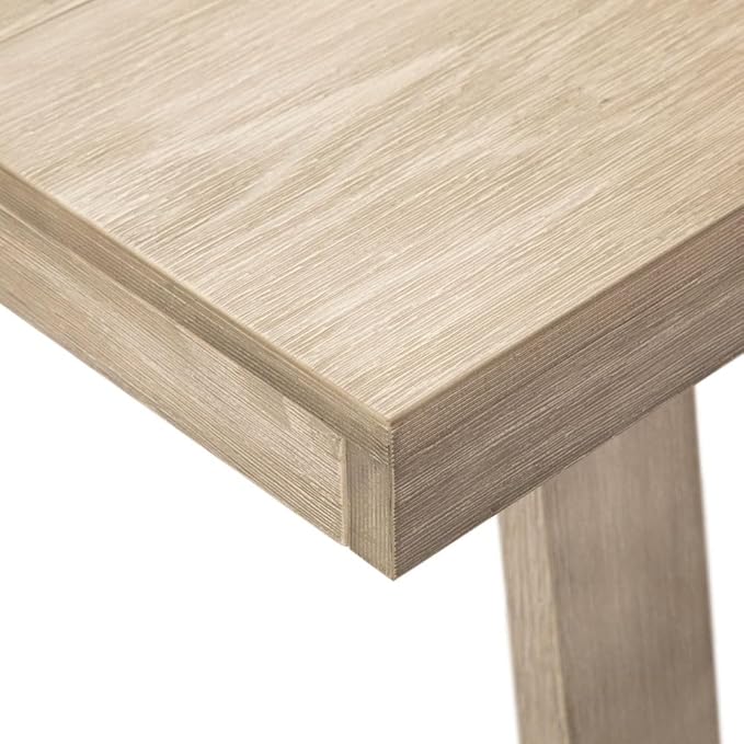 Plank+Beam 72 Inch Farmhouse Dining Table, Solid Wood Rustic Kitchen Table, Large Wooden Rectangular Dinner Table for Dining Room, Home Office, Living Room Furniture, Easy Assembly, Seashell Wirebrush