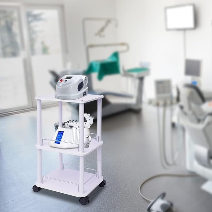 3 Tier Beauty Salon Trolley Cart Pedestal Rolling Cart Spa Stand Roller Trolley with Wheel Beauty Instrument Tray Rolling Cart Home Kitchen Dining Room Living Room Bathroom Bedroom
