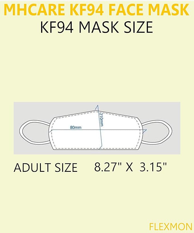 (Pack of 10) Korea Black Disposable KF94_ Face Masks, Unisex, 4-Layer Filters Breathable Comfortable, Adjustable Strap, Nose Mouth Covering Dust Mask Made in Korea.