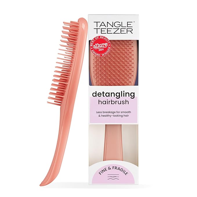 Tangle Teezer ファイン アルティメットディタングラーブラシ、細い髪用ドライ＆ウェットヘアブラシ、絡まりをほどき切れ毛を軽減、Amazon限定 スイートシナモン