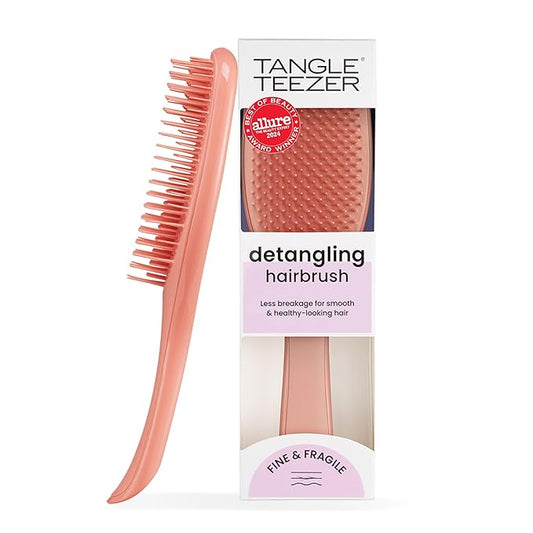 Tangle Teezer ファイン アルティメットディタングラーブラシ、細い髪用ドライ＆ウェットヘアブラシ、絡まりをほどき切れ毛を軽減、Amazon限定 スイートシナモン