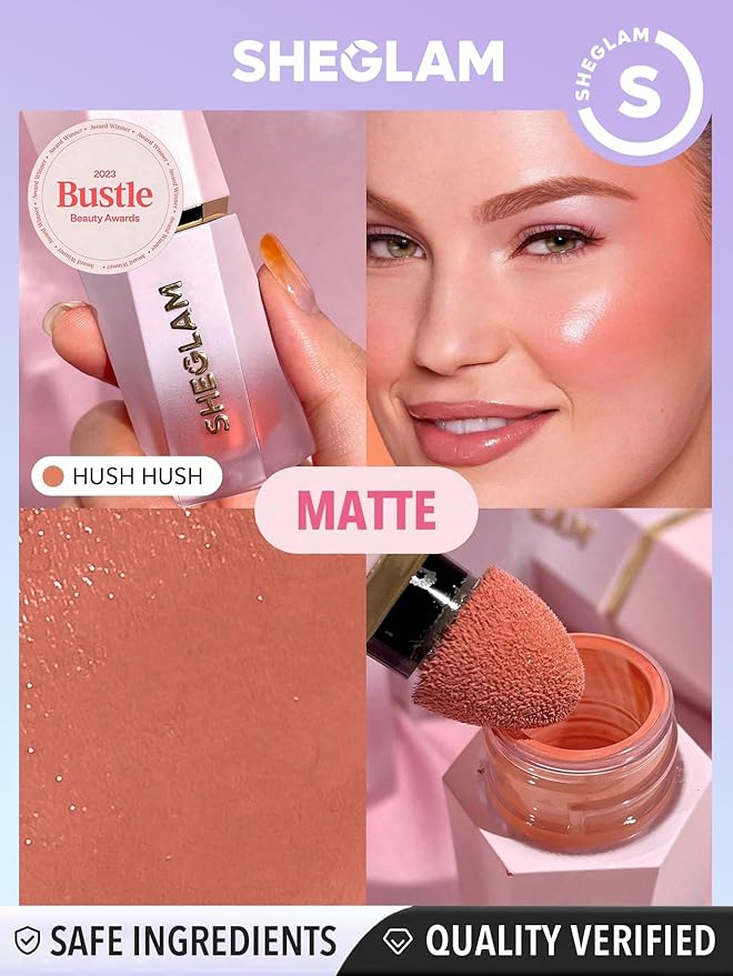 SHEGLAM Color Bloom Liquid Blush Makeup for Cheeks Matte Finish - Hush Hush