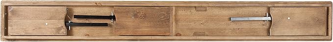 Flash Furniture Hercules Series 8' x 12' Commercial Grade Rustic Solid Pine Folding Bench, Antique Farmhouse 3 Leg Dining Bench, Seats up to 4 Adults