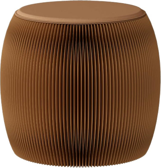 Folding Stool, 660lb Load Capacity Foldable Paper Stool - 15.7 Inch Modern Minimalist Stool for Living Room, Eco-Friendly Kraft Paper Honeycomb Design, Folds Flat to 1.2 Inch (brown B, 15.7in)