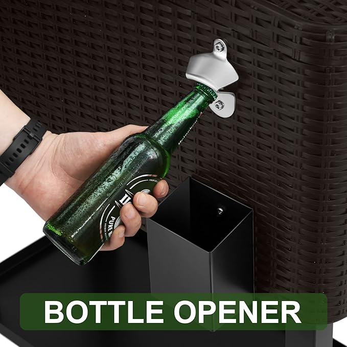 80 Quart Rolling Ice Chest Cooler Cart,Patio Backyard Party Drink Beverage Bar Stand Up Cooler Trolley with Ice Scoop