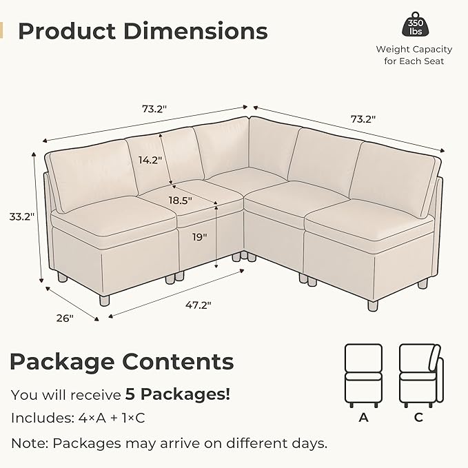 SITJOY Breakfast Nook Bench with Storage, Modular Corner Kitchen Banquette Seating, Dining Settee Couch, Upholstered Dining Bench with Back, Pet-Friendly Faux Leather in Brown, 5-Seat L Shaped Nook