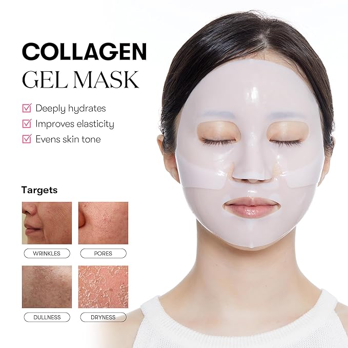 VT COSMETICS Collagen Reedle Shot 100 2-Step Hydrogel Mask (34.5g x 4ea), Firming & Elasticity Care, Exosome 500Da, Fine Lines, Hydrating Overnight Melting Mask, Korean Skincare, Facial Gel Mask