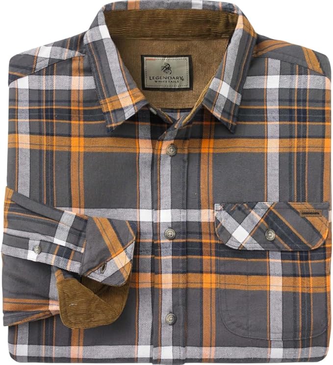 Legendary Whitetails Mens Long Sleeve Button Down 100% Cotton Flannel Shirt