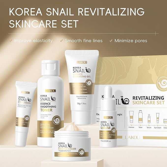 LAIKOU Korean Skin Care, Skin Care Set, Face Mask, Eye Mask, Lip Mask with Cleansing Gel, Toner, Eye Cream, Serum, Essence Cream for Women Teen Girls Mom Daughter Mother's Day Christmas Birthday