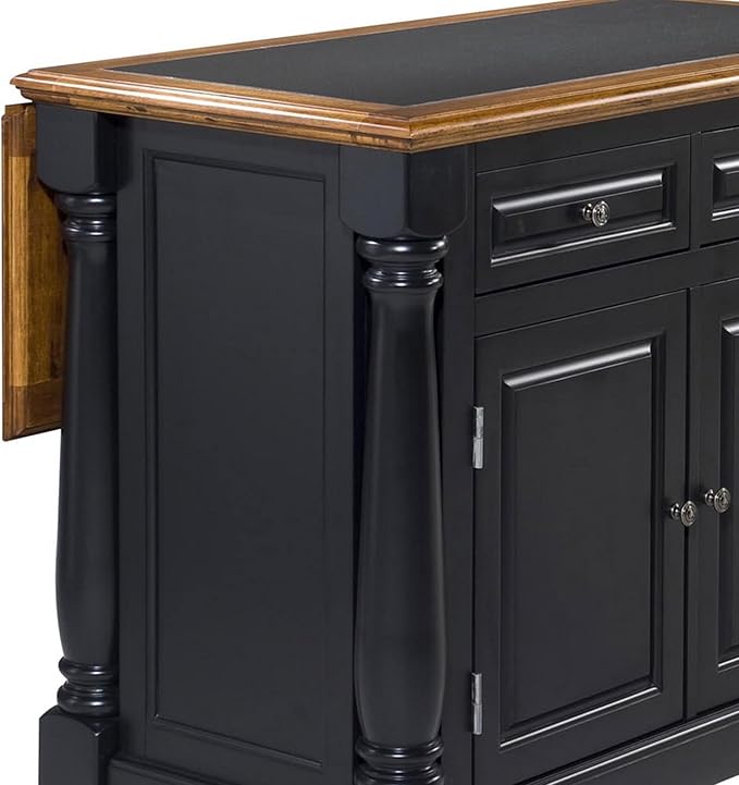 Monarch Black/Distressed Oak Kitchen Island with Granite Top by Home Styles