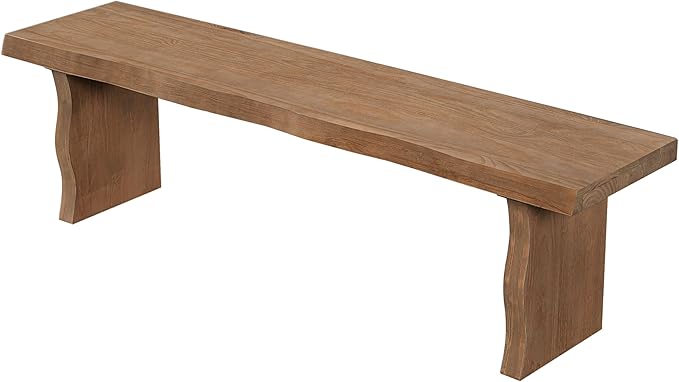 Christopher Knight Home Hartwell 63" Indoor Pine Dining Bench, Solid Wood Bench Seat for Dining Table, Rectangular Dining Seat, Spacious Seating, Long Footstool for Living Room Dining Room, Pine Wood
