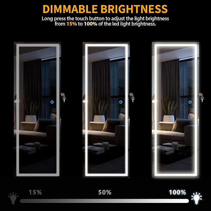 LVSOMT LED Mirror Jewelry Cabinet Door Hanging, Wall Mounted Jewelry Mirror Organizer Full Length, Lockable Jewelry Armoire, Large Capacity, for Small Space Bedroom, Gift for Women, Black