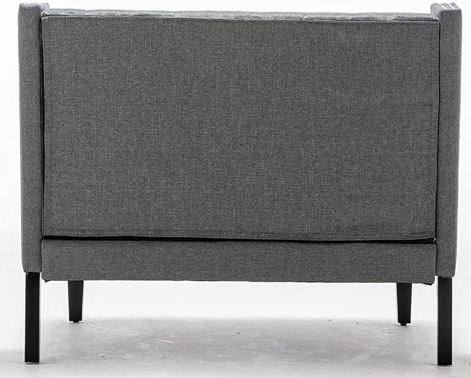 Andeworld Modern Loveseat Settee Bench Sofa Upholstered Banquette Couch for Dining Living Room Hallway or Entryway Seating Funiture with Wooden Legs,Slate