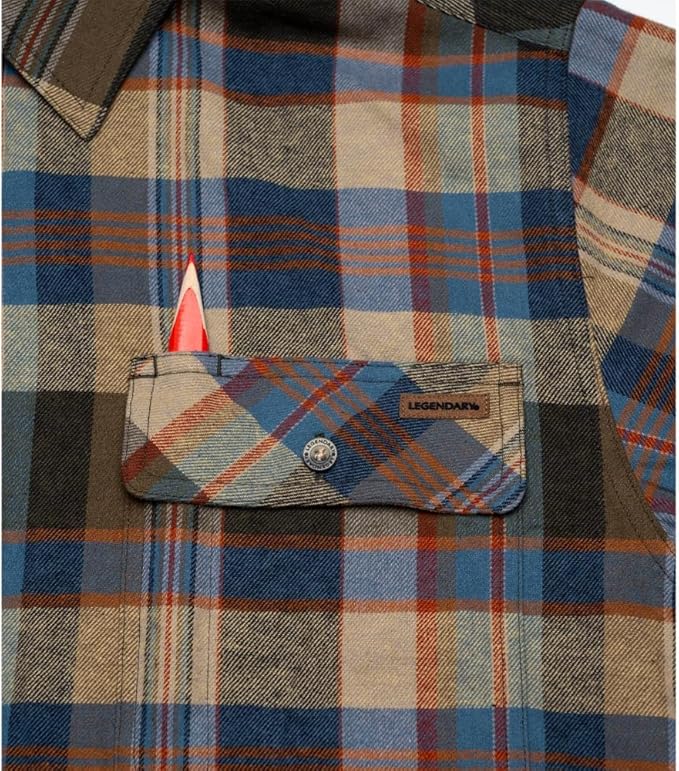 Legendary Whitetails Mens Long Sleeve Button Down 100% Cotton Flannel Shirt