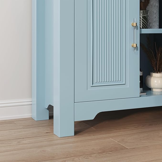 Jocoevol Sideboard Buffet Cabinet with Storage, 55" Kitchen Buffet Cabinet, Modern Farmhouse Coffee Bar Cabinet, Sideboard Cabinet with Shelves & Doors for Kitchen Living Room, Slate Blue