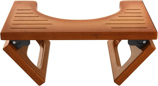 AmazerBath 7 Inches Bamboo Toilet Stool Squat for Adults, Foldable Squatting Potty Stool for Bathroom, Toilet Foot Pooping Steps Stools with Non-Slip Strip, Improve Bathroom Posture and Comfort, Brown