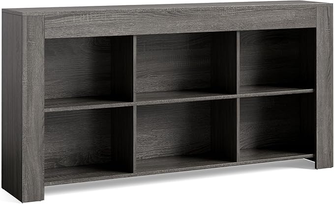LITTLE TREE TV Stand with Storage, 63-Inch Entertainment Center with Shelves, Modern Media Console for Television up to 65" for Living Room, Bedroom, Grey + Black