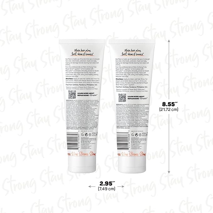 Marc Anthony Repairing Shampoo & Conditioner Set - Rescuplex Bond Repair, Strengthens Hair, Eliminates Frizz & Flyaways, Revives Dry & Damaged Hair
