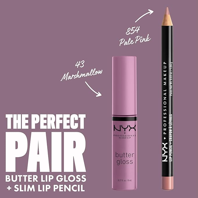NYX PROFESSIONAL MAKEUP バター グロス、べたつかないリップ グロス - マシュマロ（ミューテッドライラック）