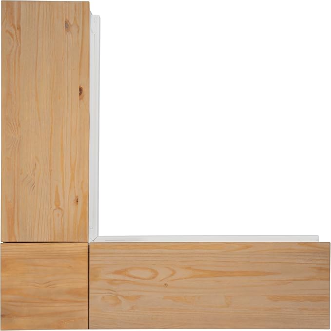 Linon Harris Natural and White Two Tone Backless Corner Breakfast Nook - Nook Only, Table is NOT Included