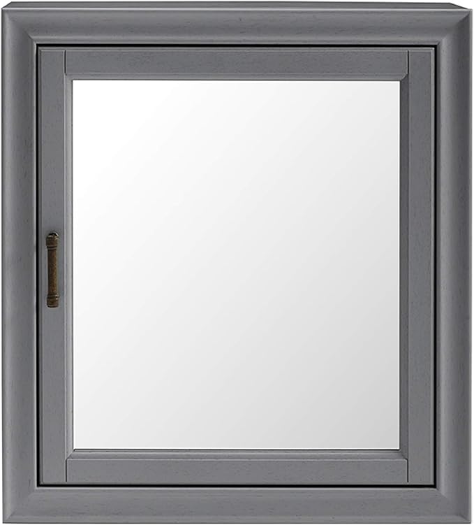 Crosley Furniture Tara Wall Mounted Bathroom Mirror and Medicine Cabinet, Vintage Gray