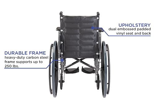Invacare Tracer EX2 Wheelchair for Adults | Standard Folding| 20 Inch Seat | Footrests & Full Arms