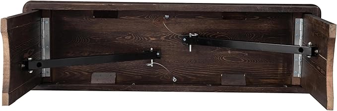 Flash Furniture HERCULES 40" x 12" Folding Farm Bench, Solid Pine Entryway Bench in Mahogany