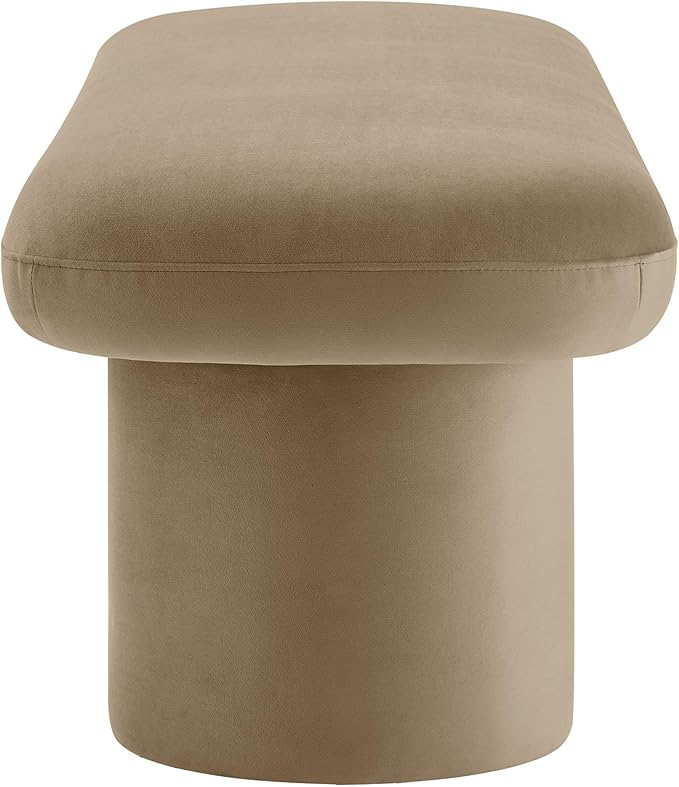 Modway Orla Performance Velvet Upholstered Bench in Taupe