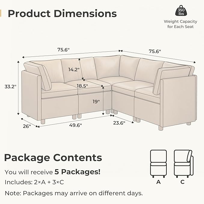 SITJOY Breakfast Nook Bench with Storage, Modular Corner Kitchen Banquette Seating, Dining Settee Couch, Upholstered Dining Bench with Back, Pet-Friendly Faux Leather in Brown, 5-Seat L Shaped Booth