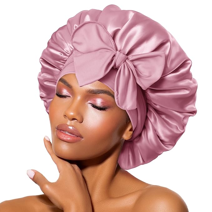 Bonnet Queen シルクボンネット サテンボンネット 結び紐付き 睡眠用ナイトキャップ 女性用