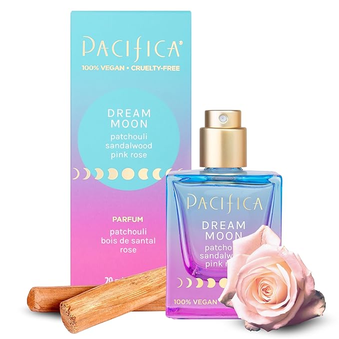 パシフィカ ドリーム ムーン ウィメンズ スプレー パフューム 1fl oz – 長持ちするフローラルウッディフレグランス – ローズ、パチョリ、サンダルウッド – 100%ヴィーガン、クルエルティフリー、フタル酸エステル不使用