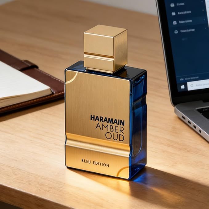 Al Haramain Amber Oud Blue Edition for Men Eau de Parfum Spray - Long Lasting Men's Cologne with Amber & Sandalwood, Arabian Perfume for Men 60ml (2.0 oz)