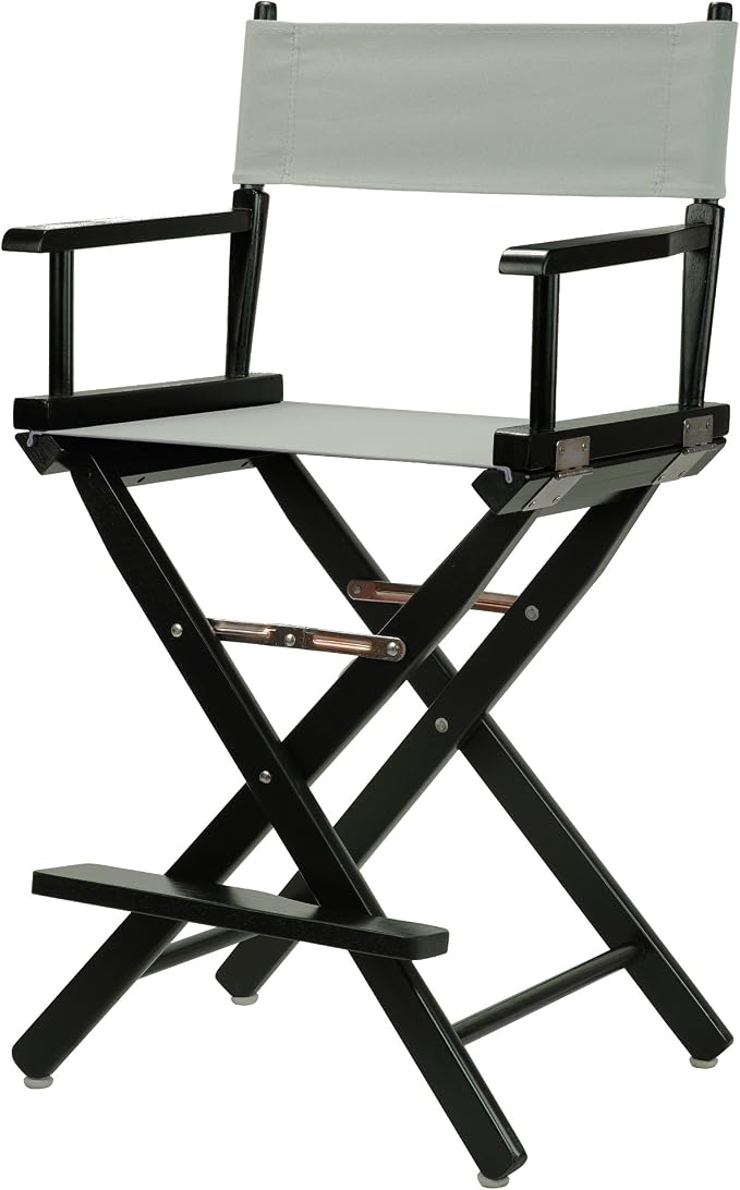 Casual Home 24" Director's Chair Black Frame-with Grey Canvas, Counter Height