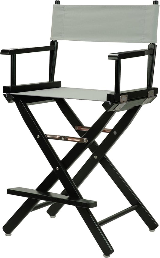 Casual Home 24" Director's Chair Black Frame-with Grey Canvas, Counter Height